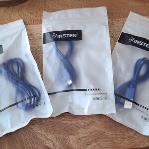 USB A to Micro USB Charge. Insten BLUE. 3Ft. Lot 3 Pc